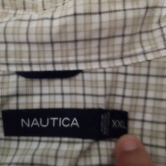 Nautica Men's White Checkered Shirt ( Box Gs ) - Picture 3 of 3